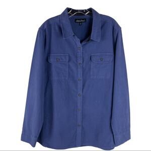 NWT North River purple flannel outdoor hiking shacket button front shirt XL